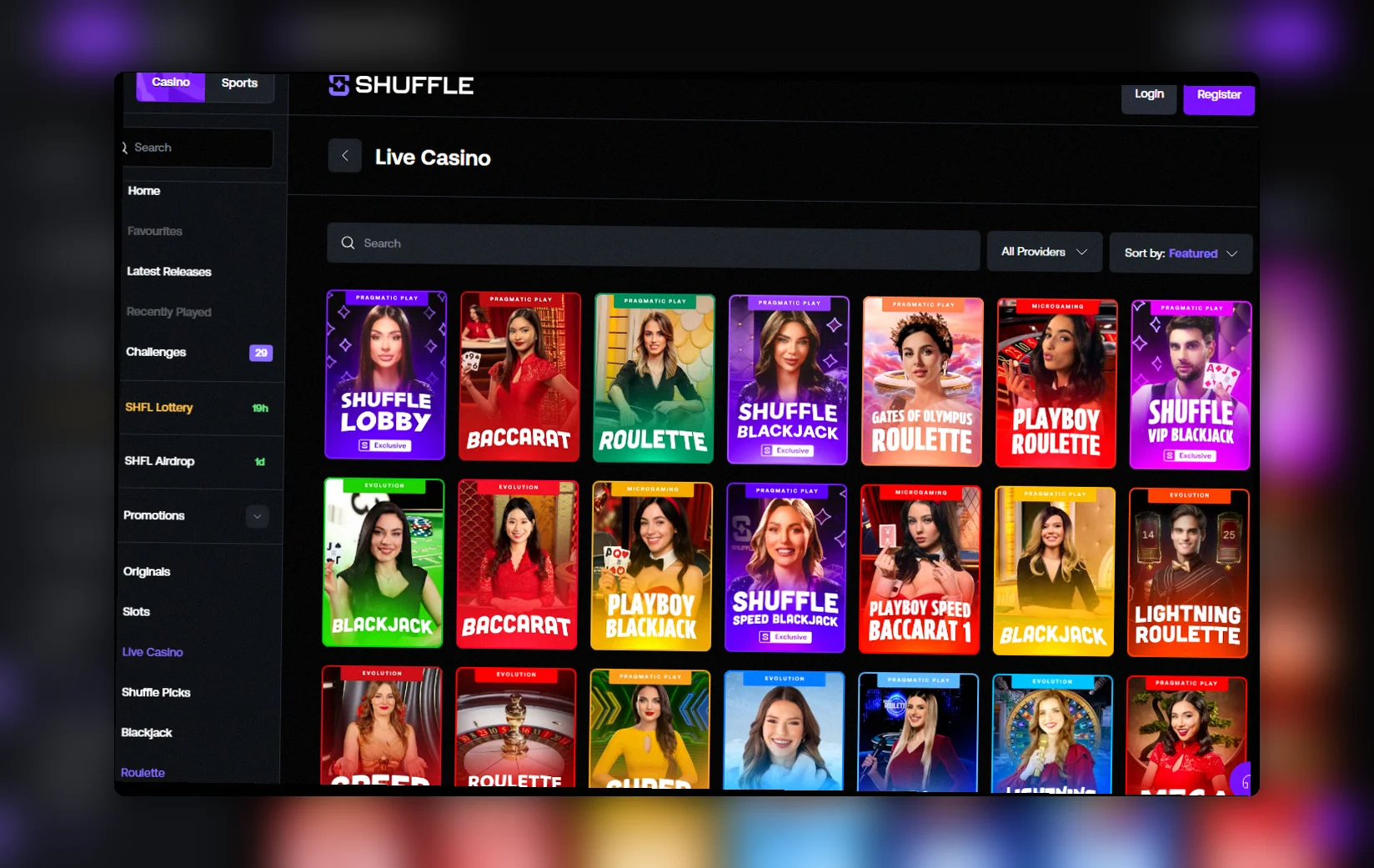 Shuffle Kaszino live casino Magyarország